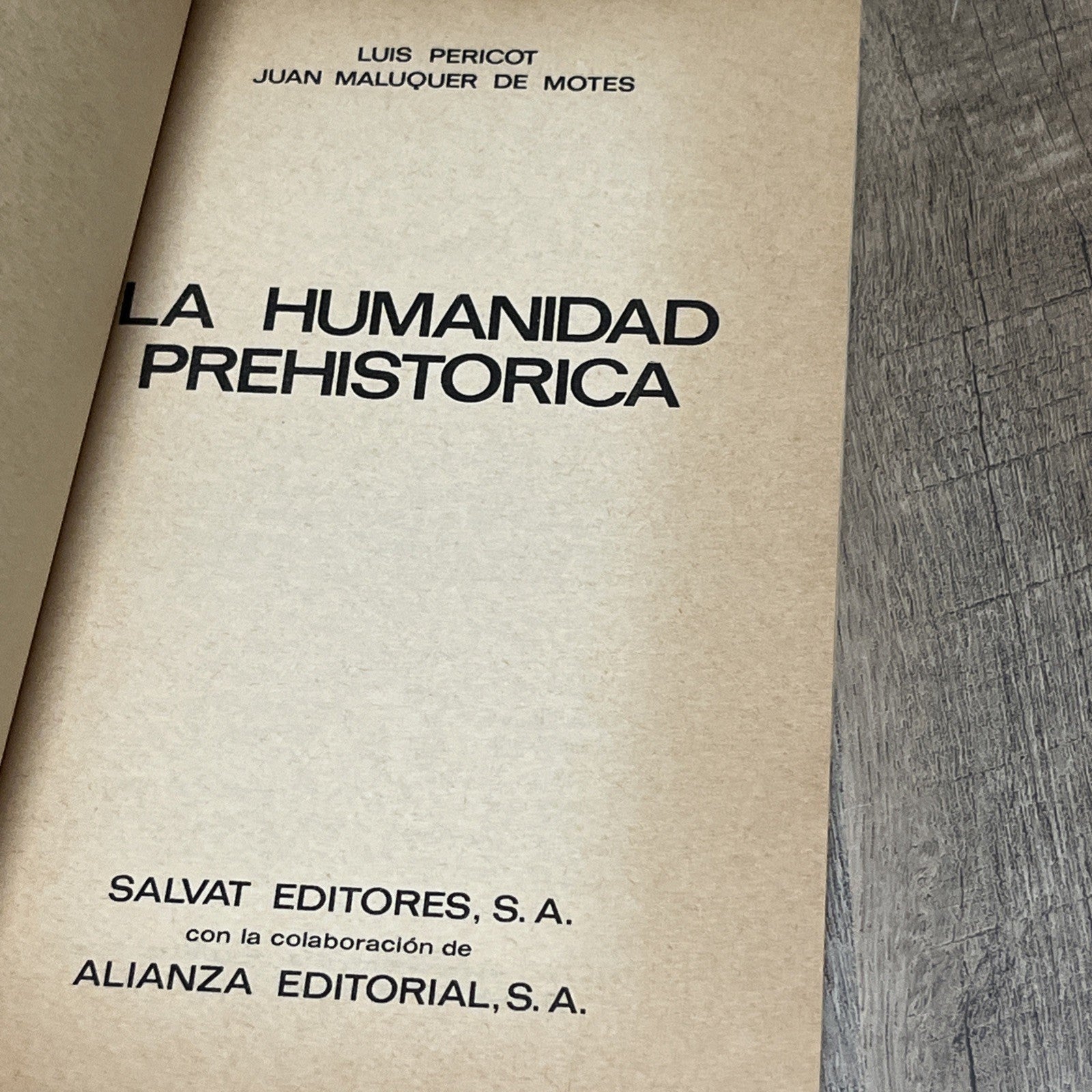 La Humanidad Prehistorica Pericot Maluquer RTV25 Biblioteca Salvat 1969 1st Ed