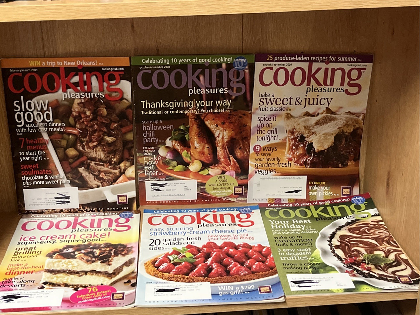Cooking Pleasures Magazines 6 In Sets 2008/2009 Recipe Cooking Book