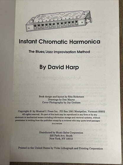 Instant Chromatic Harmonica : The Blues/Jazz Improvisation Method By David Harp