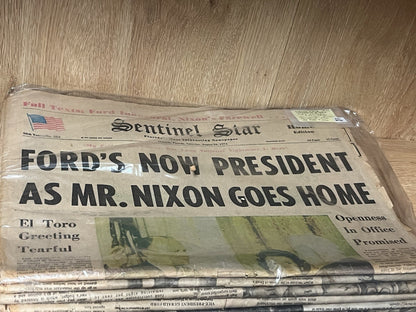 LOT OF 6 1974 WATER GATE SCANDALS NIXON RESIGNED, , FORD BECOMES PRESIDENT