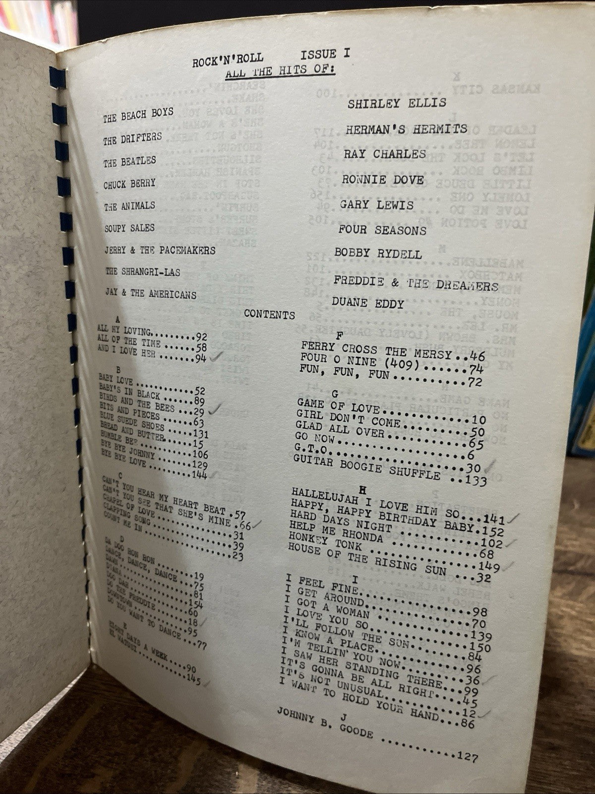 ROCK & ROLL THE GREATS VOL#1 SHEET MUSIC CATALOG USED. LIMITED EDITION