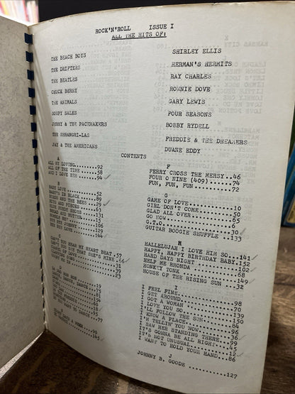 ROCK & ROLL THE GREATS VOL#1 SHEET MUSIC CATALOG USED. LIMITED EDITION