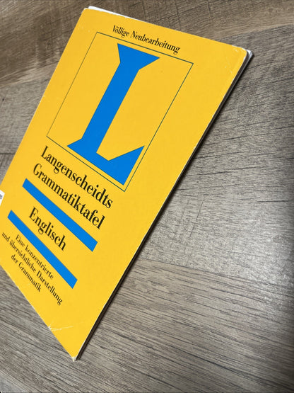 LANGENSCHEIDTS GRAMMATIKTAFEL: DEUTSCH (GERMAN EDITION) By Heinz F. Wendt