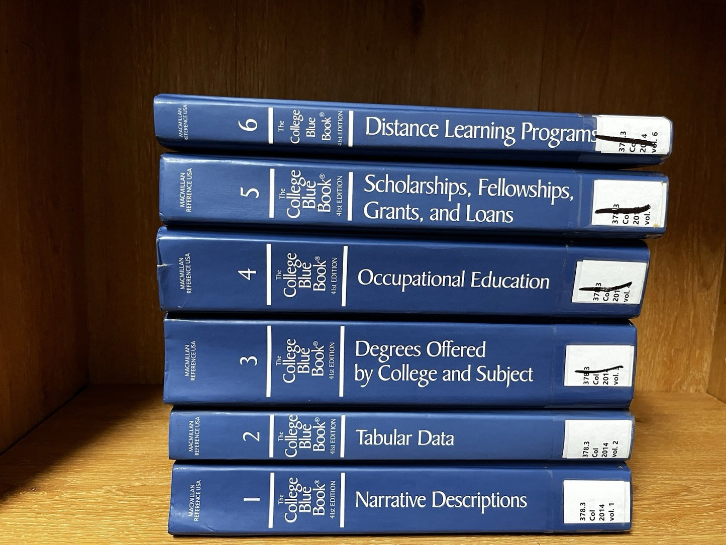 The College Blue Book 41st Edition All Volumes 1 - 6 Macmillan Reference USA