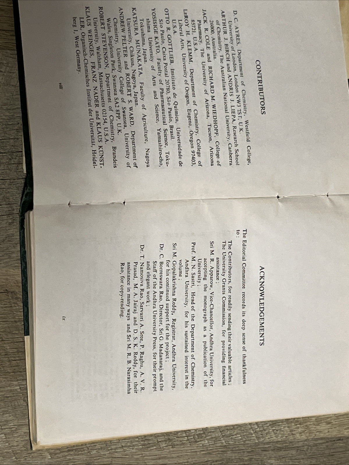 CHEMISTRY OF LIGNANS ANDHRA UNIVERSITY PRESS WALTAIR 1978 Ed In Chief C.B. S RAO