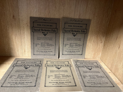Lot of 5 The FILLMORE Sacred Orchestra Folio No.2 - 1931