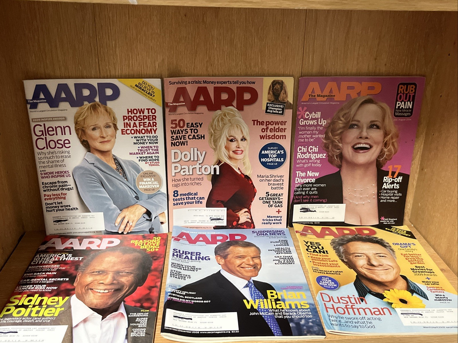 Lot of 6 AARP The Magazine December 2004/2008/2009