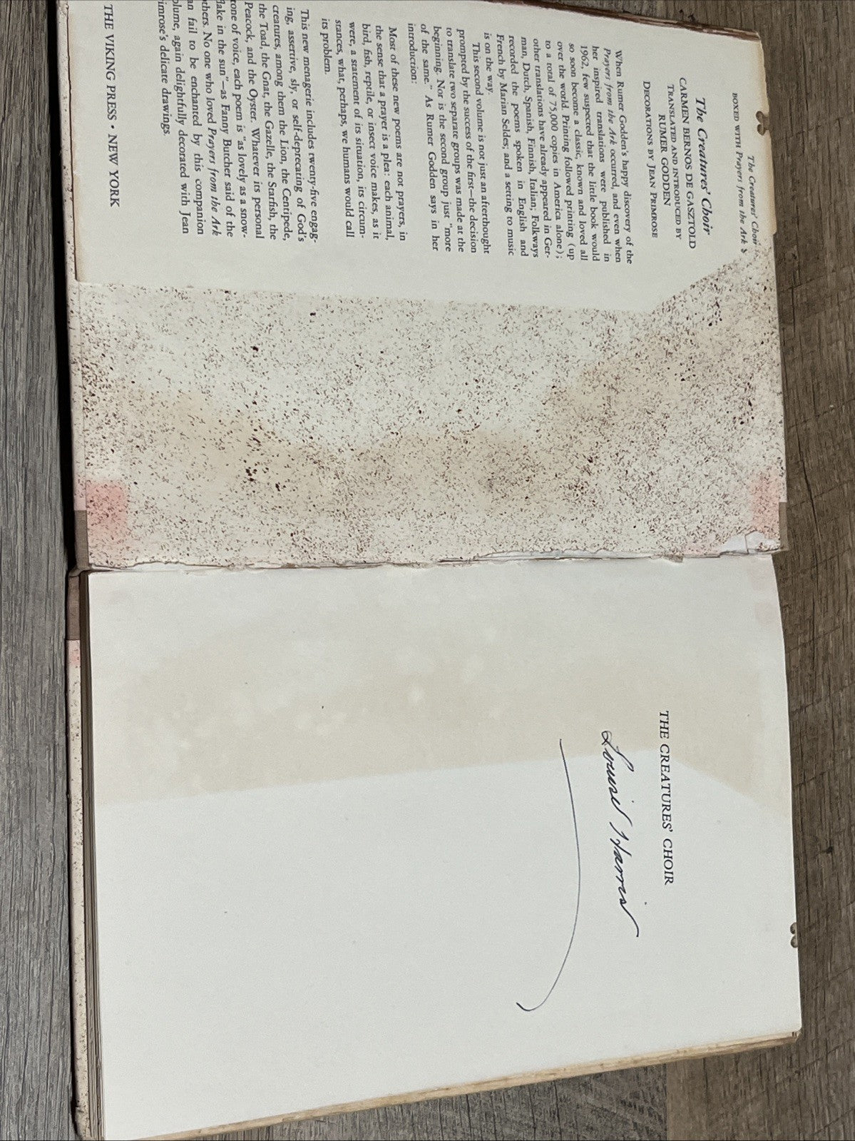 Creatures' Choir by Rumer Godden and Carmen Bernos De Gasztold First US Edition