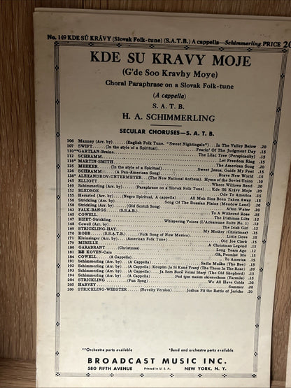 Lot Of 4 Choral Chorus Octavo Series Sheet Music,Ave Maria SATB 1927/1929/44-63