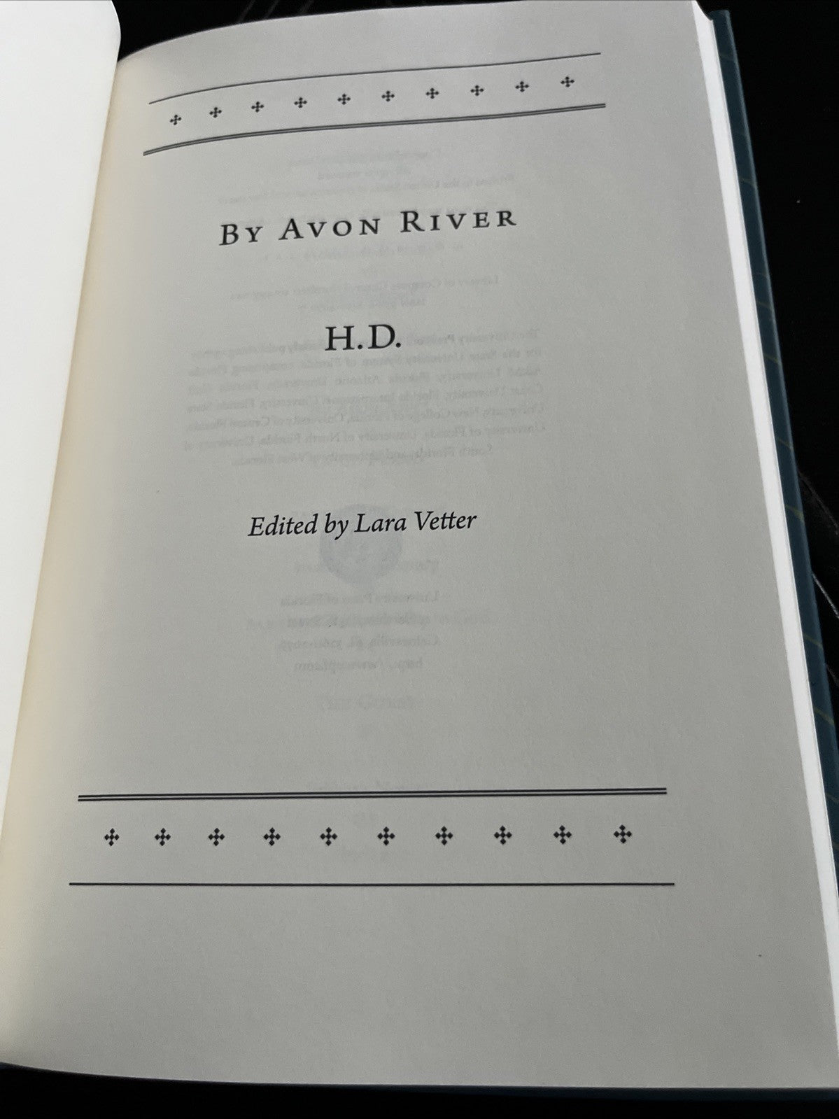 BY AVON RIVER By H.d. & Lara Vetter - Hardcover *Excellent Condition*