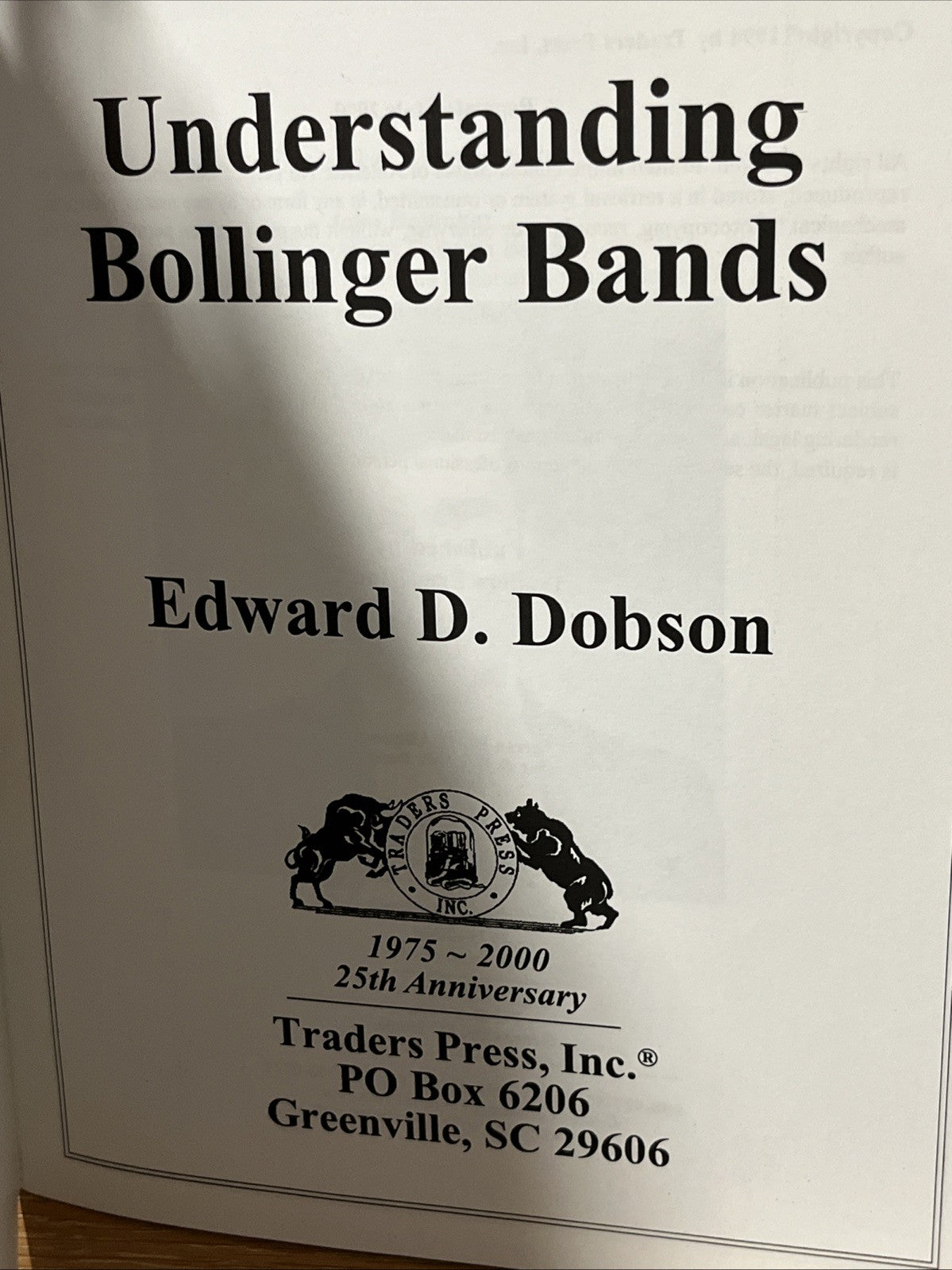 UNDERSTANDING BOLLINGER BANDS By Edward Dobson *Excellent Condition*