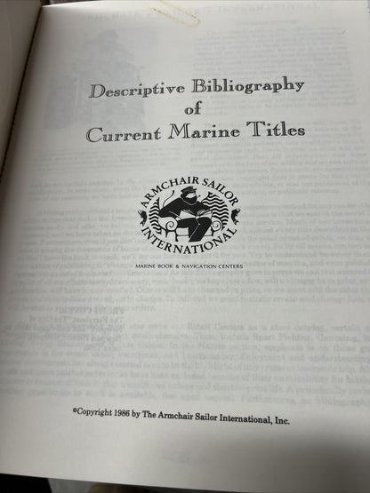 Descriptive Bibliography of Current Marine Titles Armchair Sailor Intl 1986