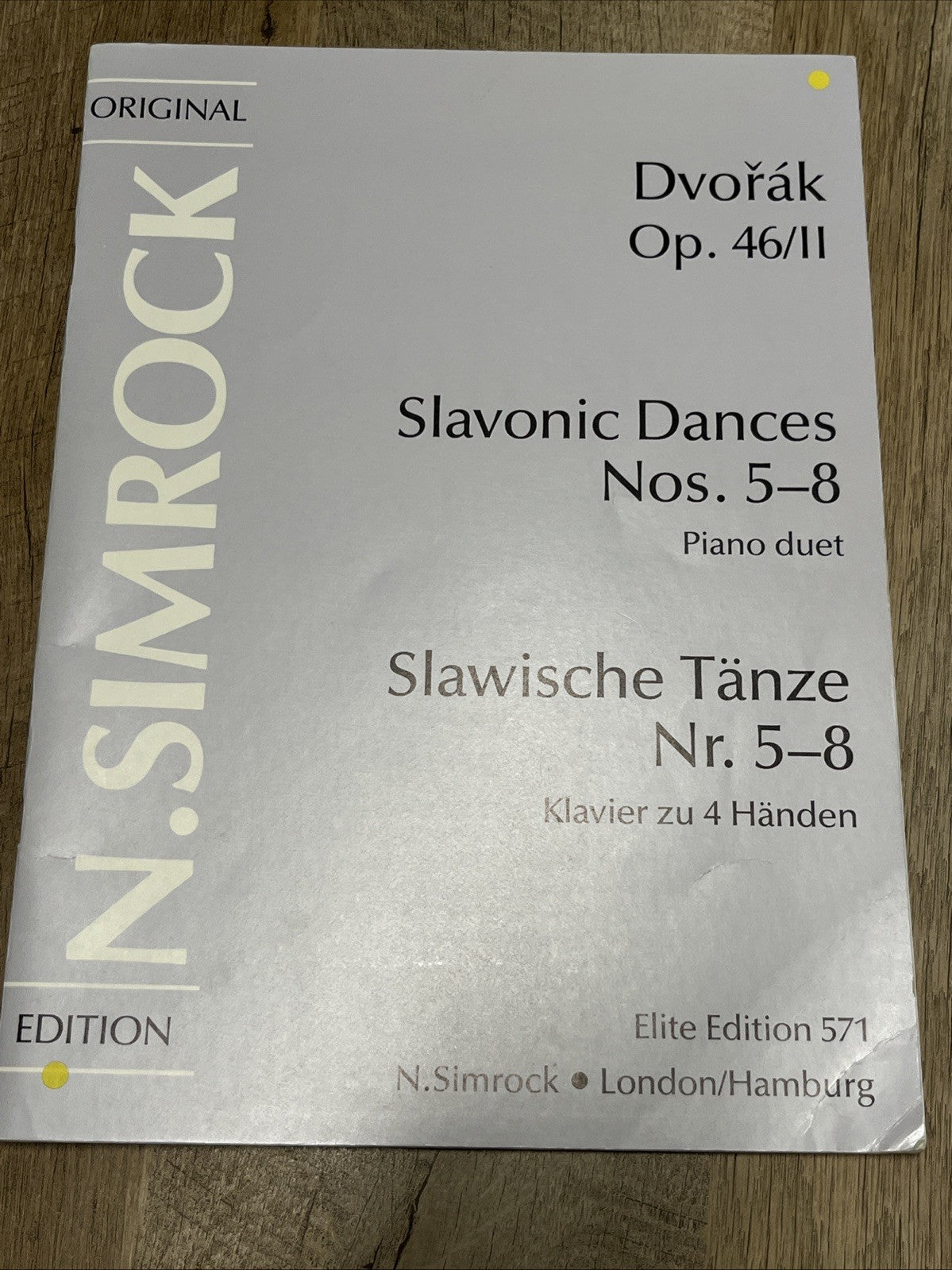 Dvořák Op. 46/11 Slavonic Dances Nos. 5-8 Piano duet Slawische Tänze Nr. 5-8