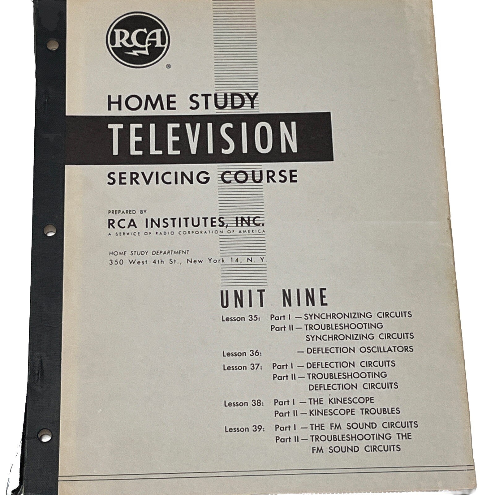 RCA Home Study Television Servicing Course, Unit Nine  (1952)