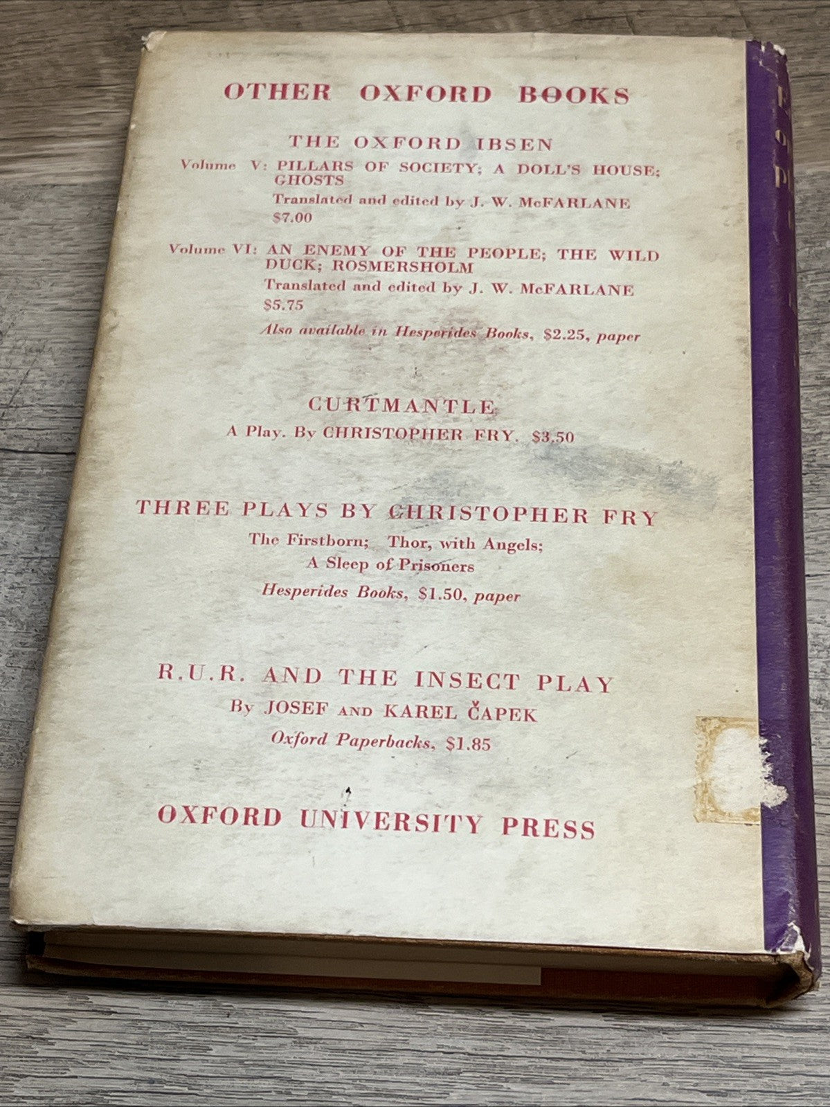 English One-Act Plays of Today 1st Edition Donald Fitzjohn - 1962