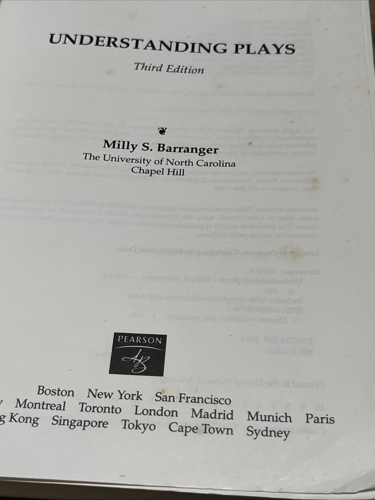 Understanding Plays - Paperback, by Barranger Milly S. - Acceptable