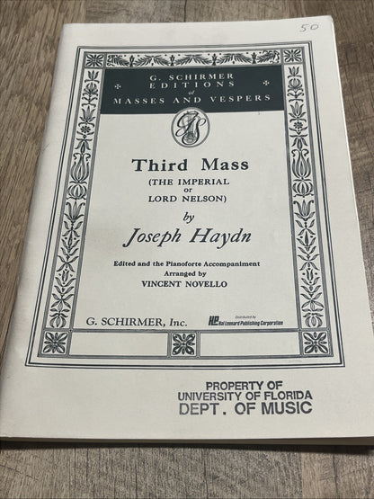 Masses and Vespers Third Mass : The Imperial or LORD Nelson Joseph Haydn