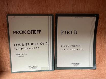PROKOFIEFF / FIELD piano Sheet Music Edwin F KALMUS 2 Lot VT Music Books