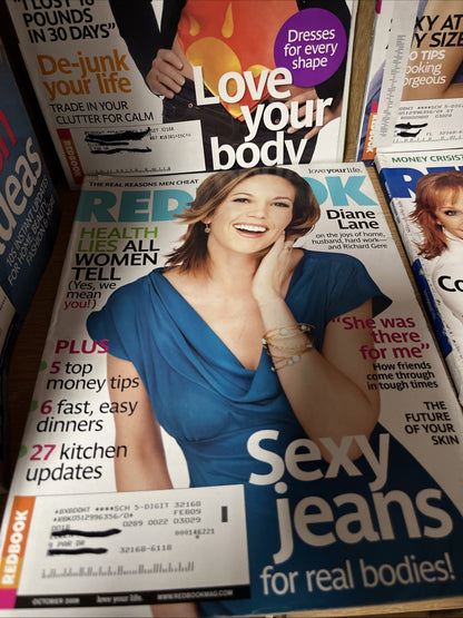 8 Pc REDBOOK MAGAZINE Love Your Life 2007 - 2008 Ashley Judd, Debra ..