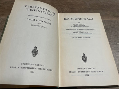 Verstandliche Wissenschaft L. Jost. F. Overbeck Baum Und Wald 1952
