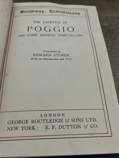 poggio facetiae The Facetiae of poggio and other medieval story Tellers