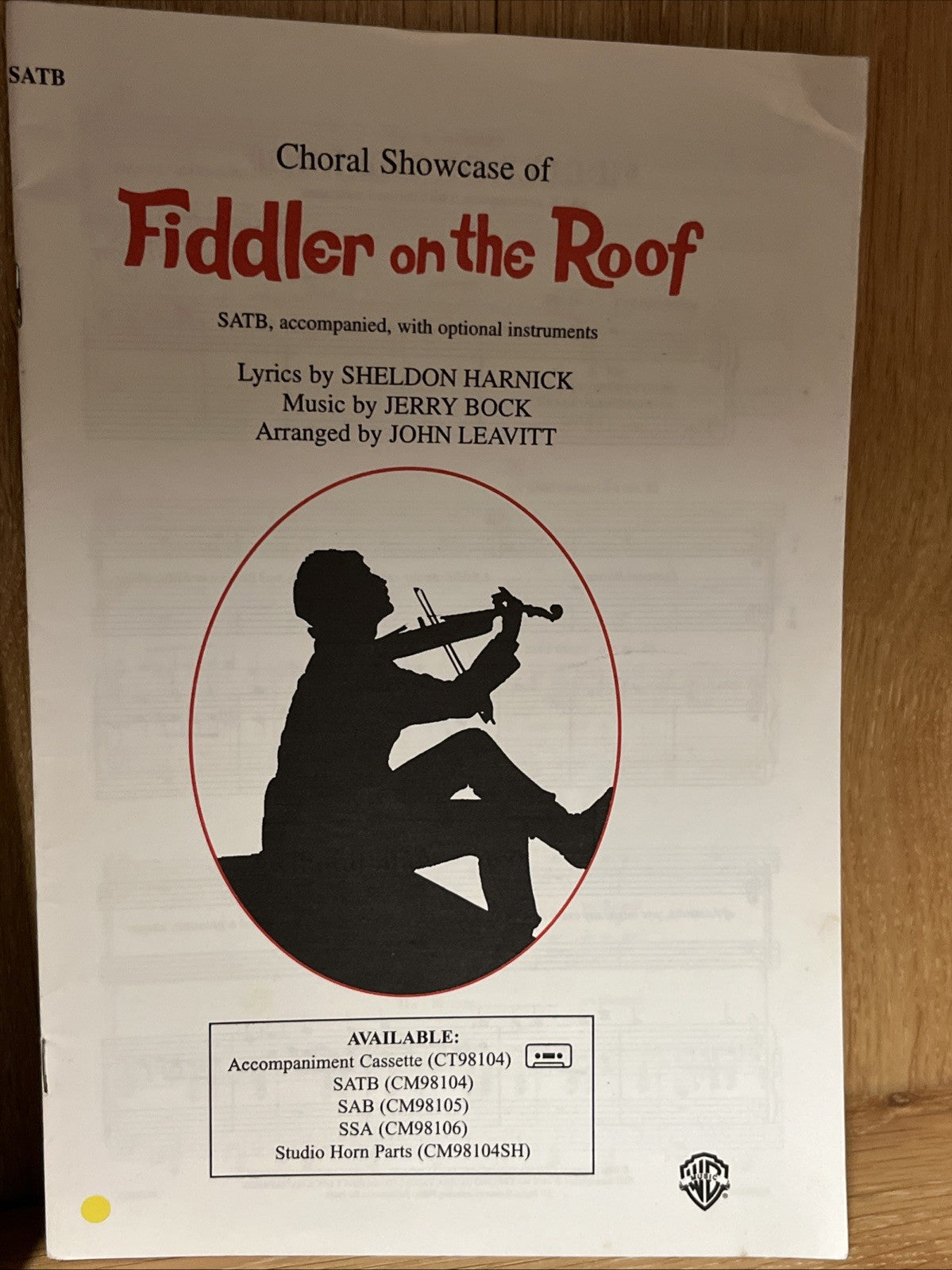 Choral Showcase of Fiddler On the Roof SATB & More 4-Chord Favorites Lot of 2