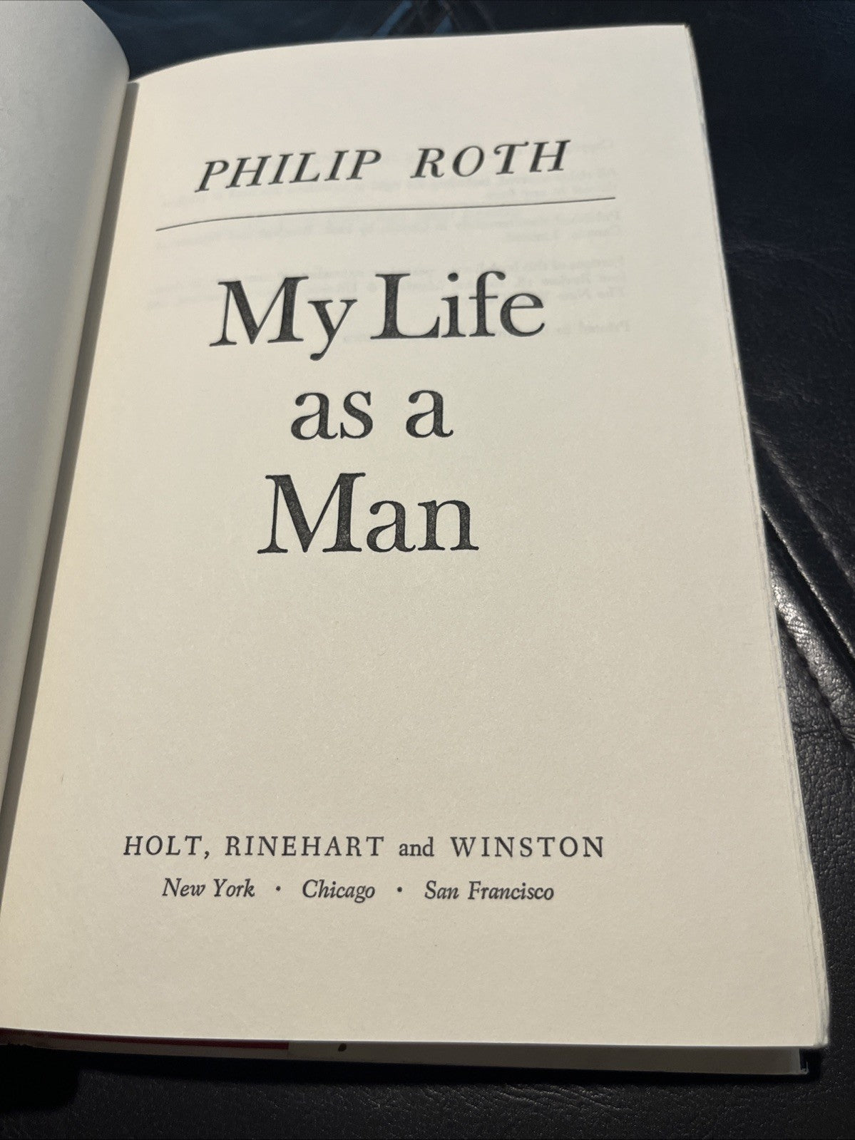 My Life As a Man by Philip Roth Hardcover