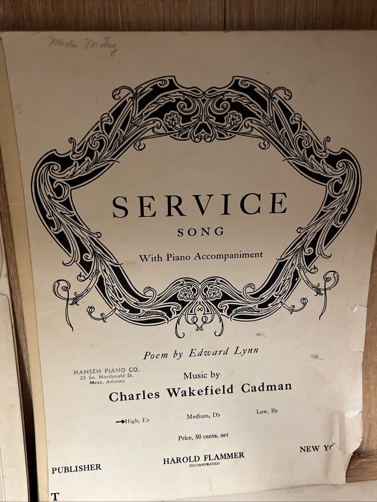 Vintage Music Sheets 4 Lot 1921/1928/1929/1955 Collectible Dreamer, Service Song