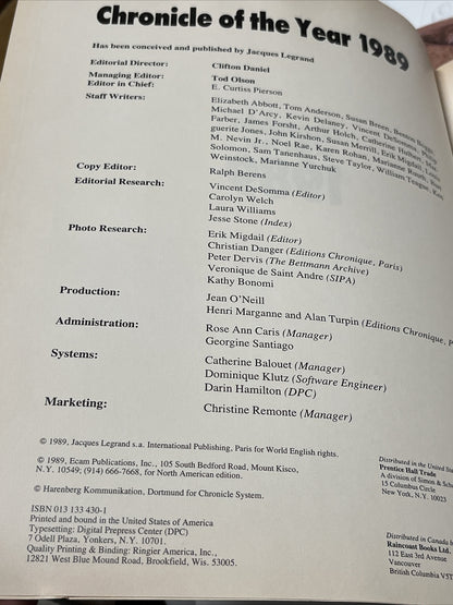 CHRONICLE OF THE YEAR 1989 Clifton Daniel