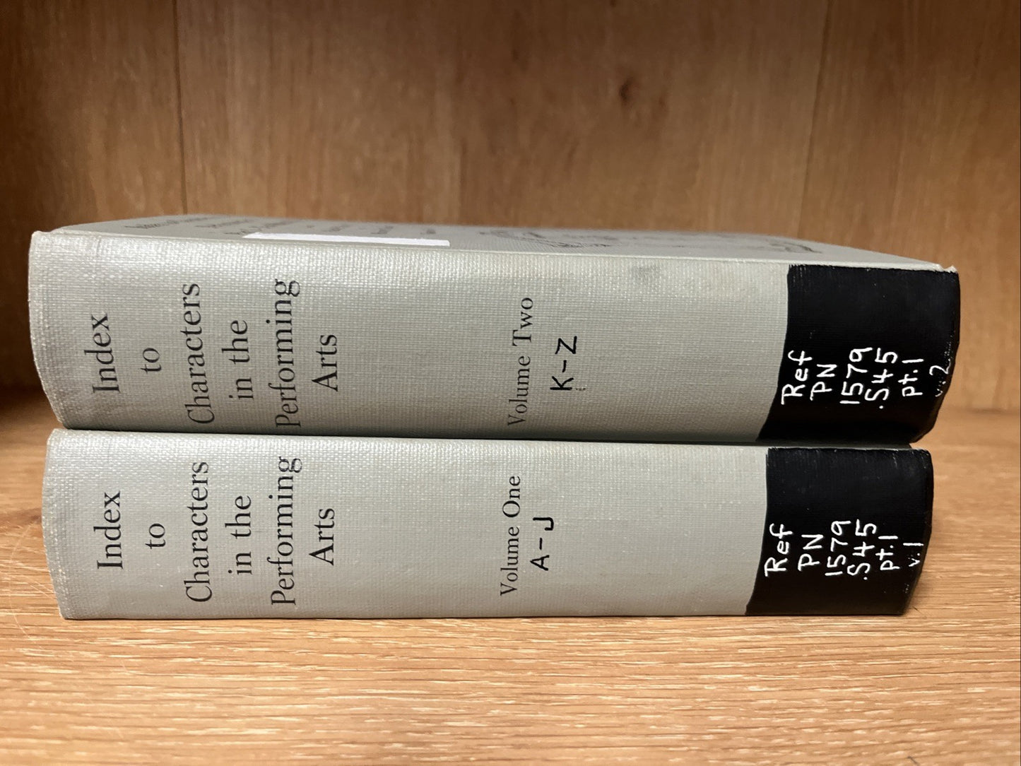 Index to Characters in the Performing Arts Vol 1 - 2 HAROLD S sharp, MARJORIE Z