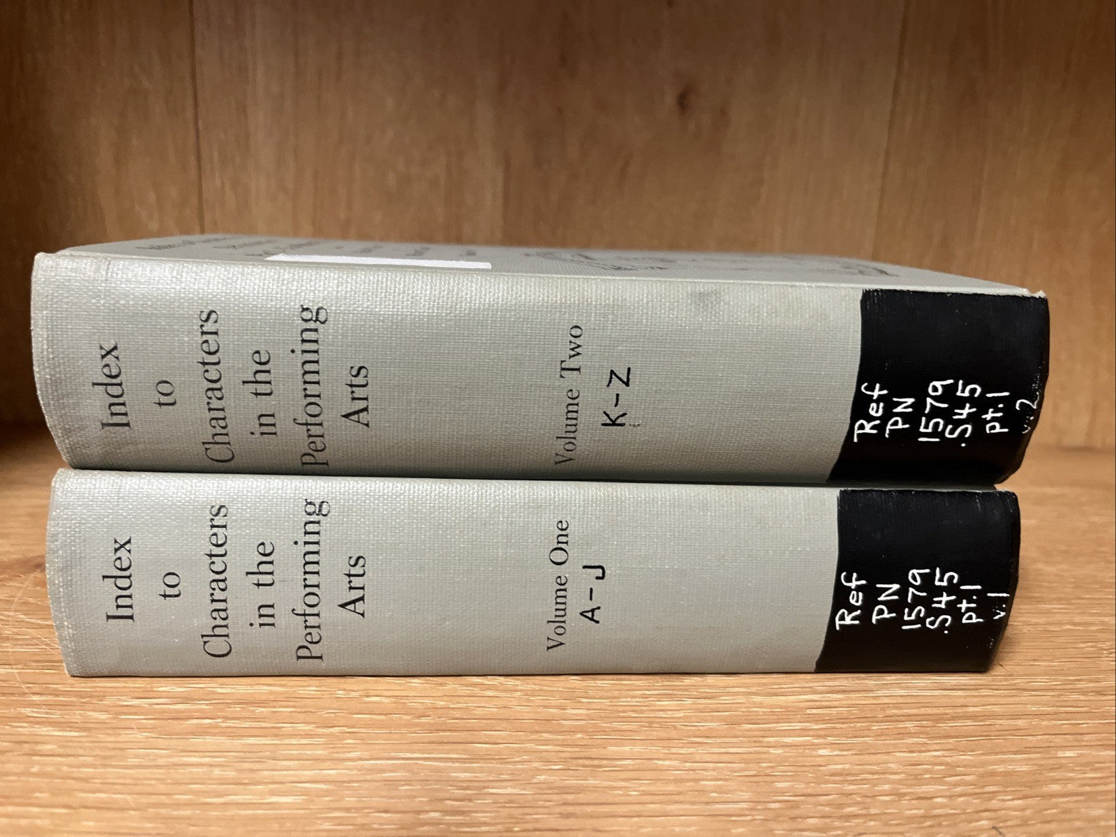 Index to Characters in the Performing Arts Vol 1 - 2 HAROLD S sharp, MARJORIE Z