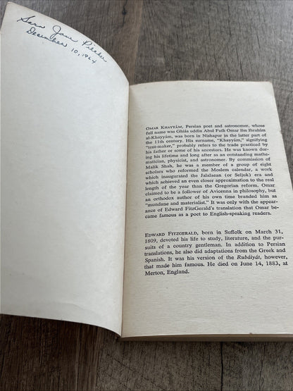 The Rubaiyat of Omar Khayyam. Translated By Edward Fitzgerald Vintage 1962