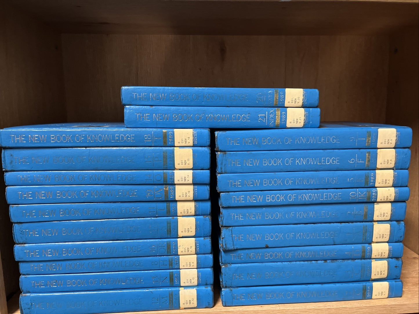 The New Book of Knowledge Encyclopedia 1989 Complete Set 21 Vols. Deluxe Lib Ed
