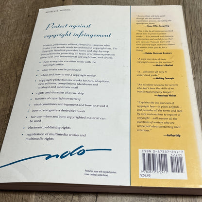 The Copyright Handbook: How to Protect and Use Written Works - VERY GOOD