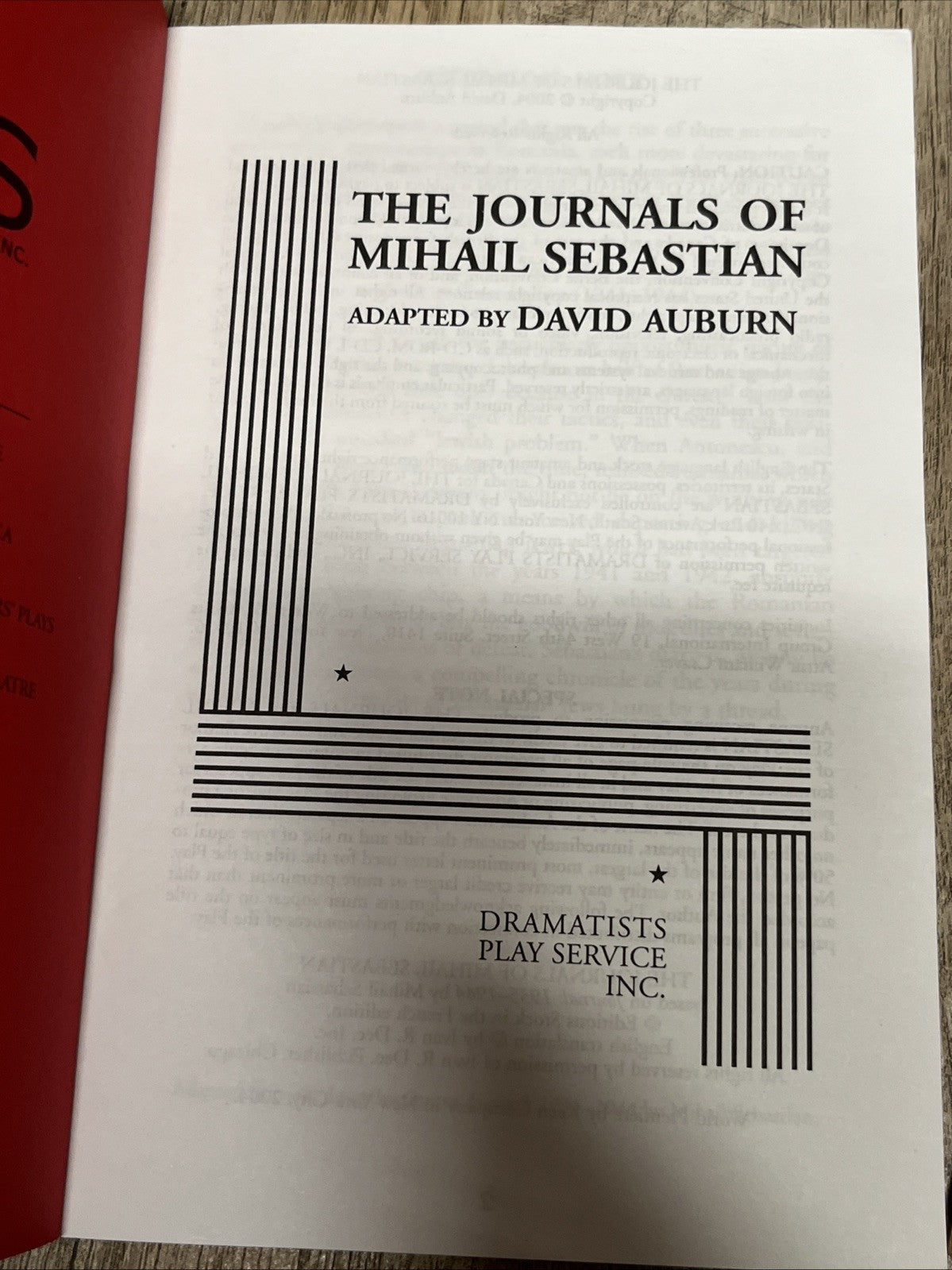 dramatists play service lot By Robert Anderson & David Auburn 1968-2004