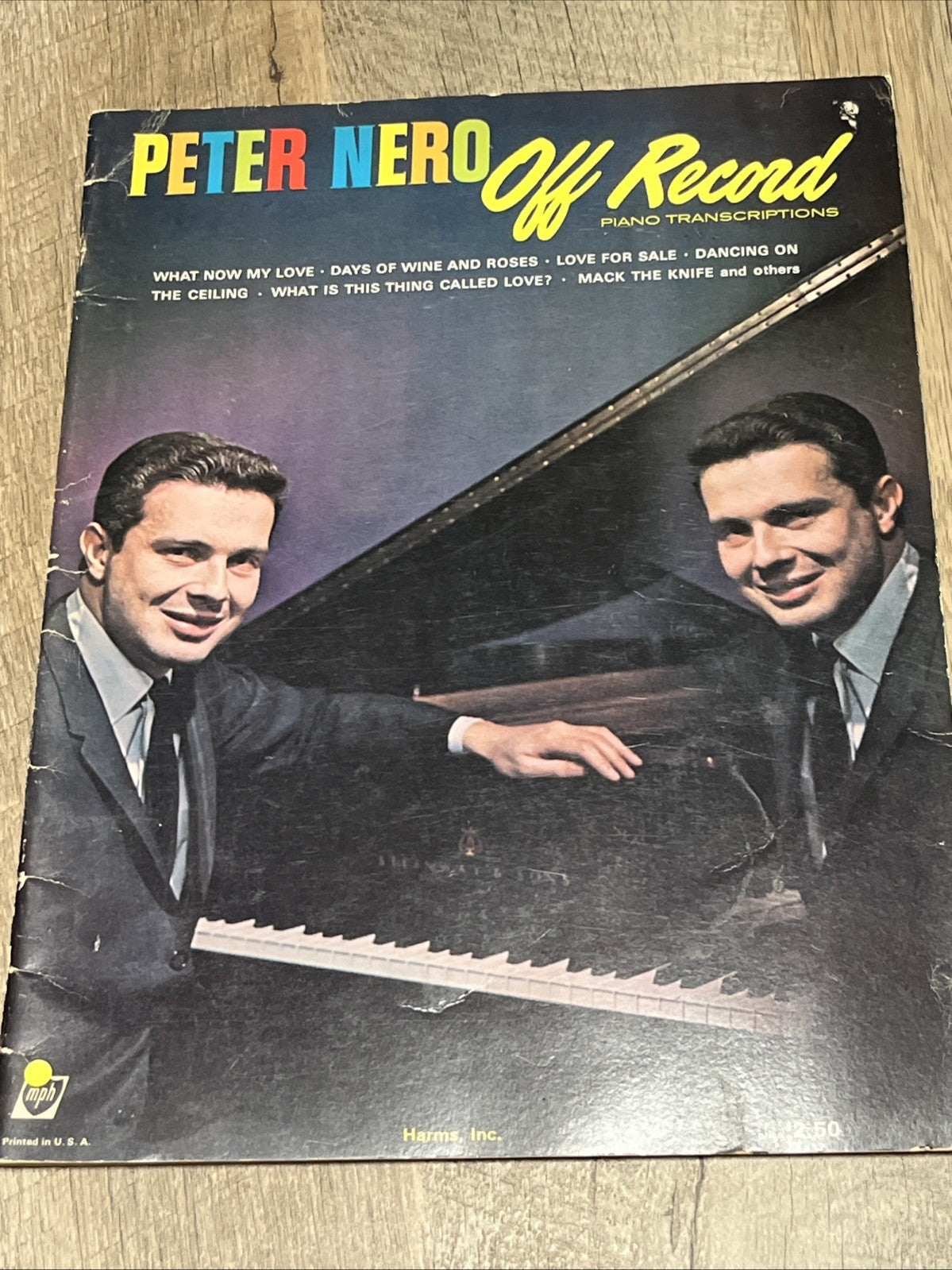 PETER NERO Off Record PIANO TRANSCRIPTIONS Copyright 1967 Sheet Music Book