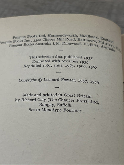 the penguin book of german verse by leonard foster 1959