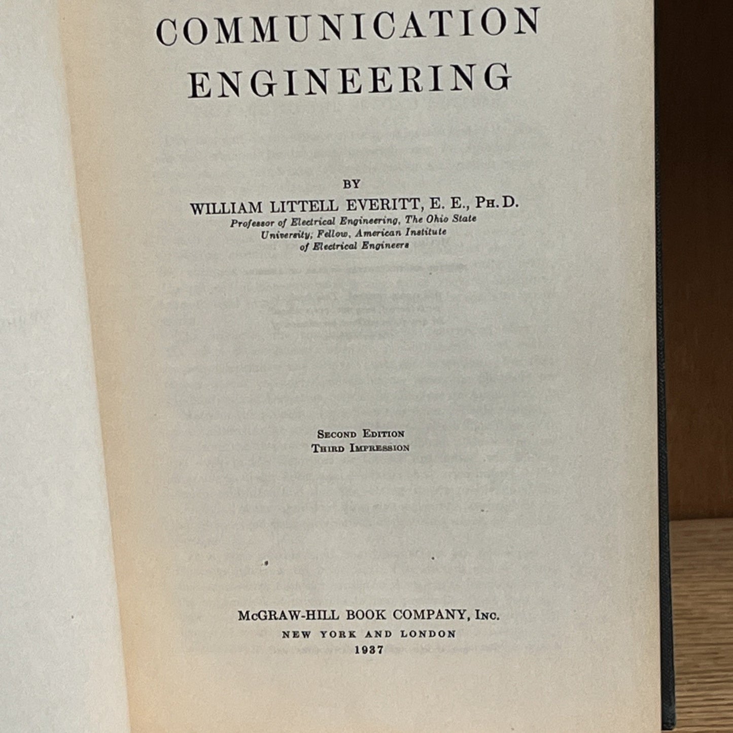 Communication Engineering by William Littell Everitt 2nd Ed, 1937 Radio,Networks