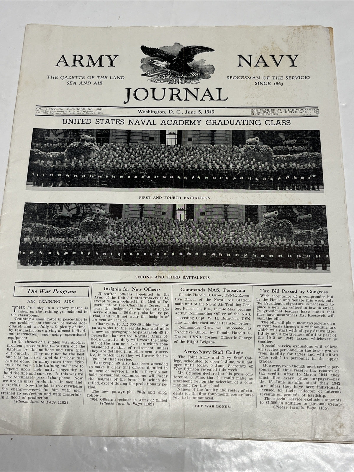 Army Navy Journal Washington DC Vol. 80, No 40, June 5, 1943￼