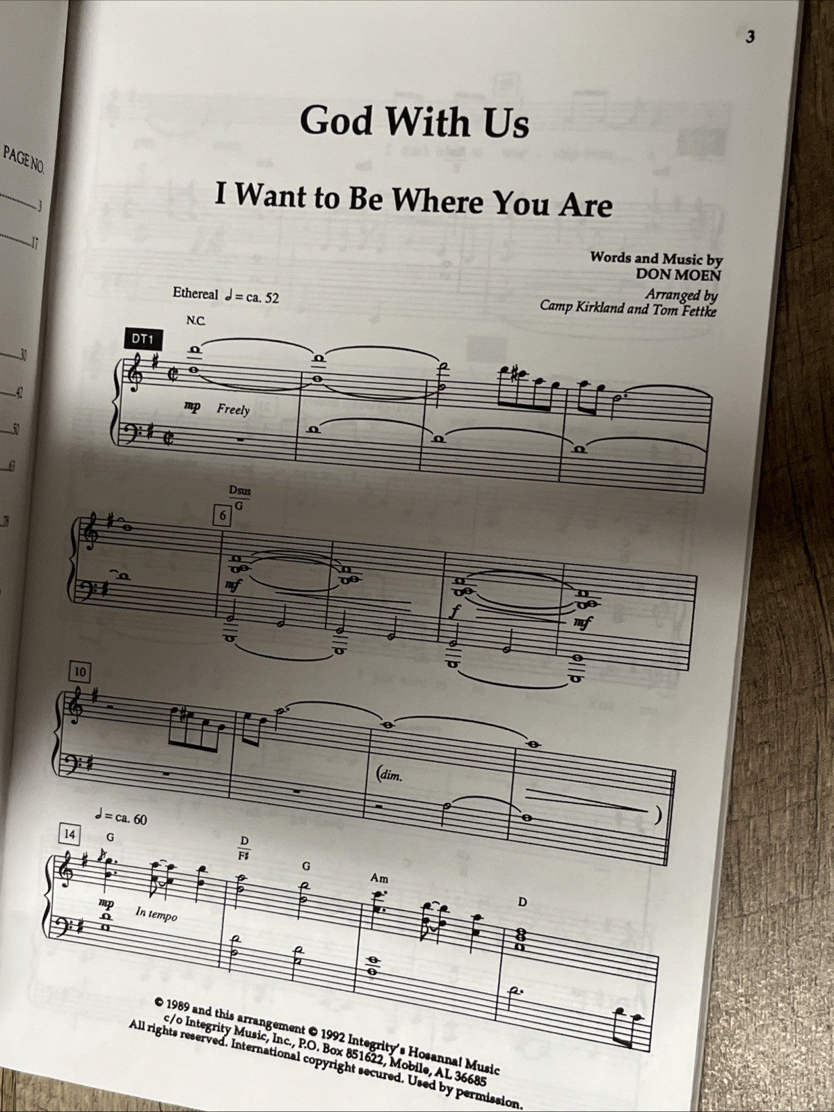 GOD IN US SHEET MUSIC BOOK - WORSHIP EXPERIENCE - DON MOEN / FETTKE ETC