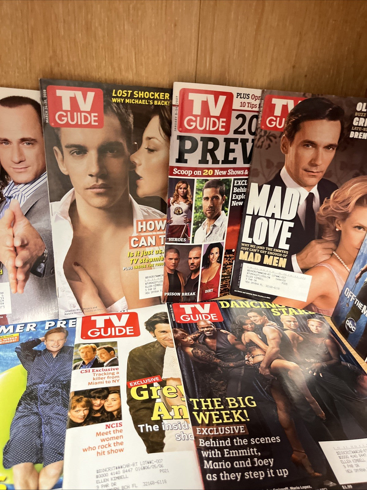 TV GUIDES LOT OF 22  MAGAZINES NCIS Dynamic Duo, Lost, Hot Bods! 2006 -2011