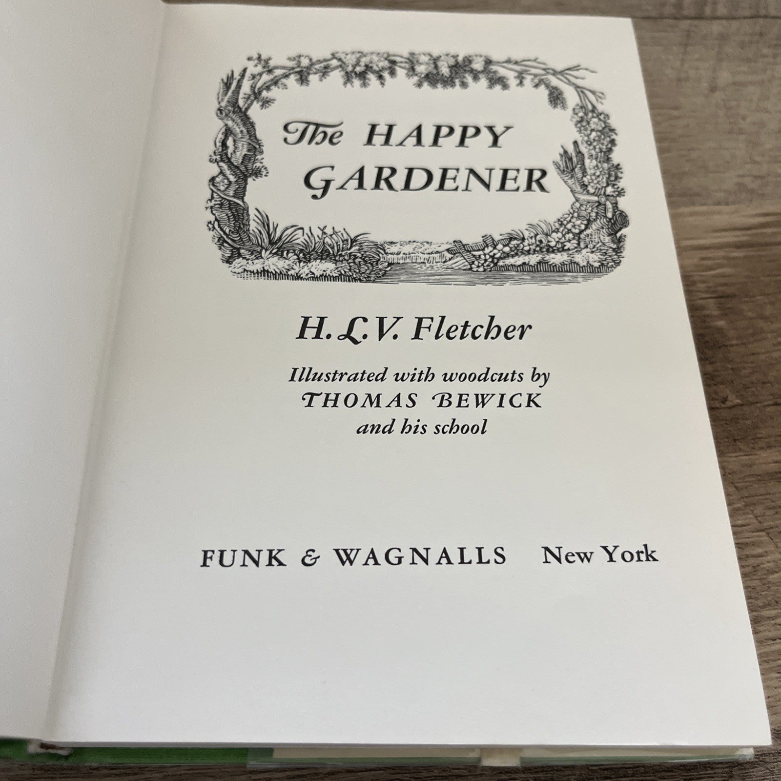 The Happy Gardener HLV Fletcher Poems Passages 1969 Hardcover w/ Thomas Bewick