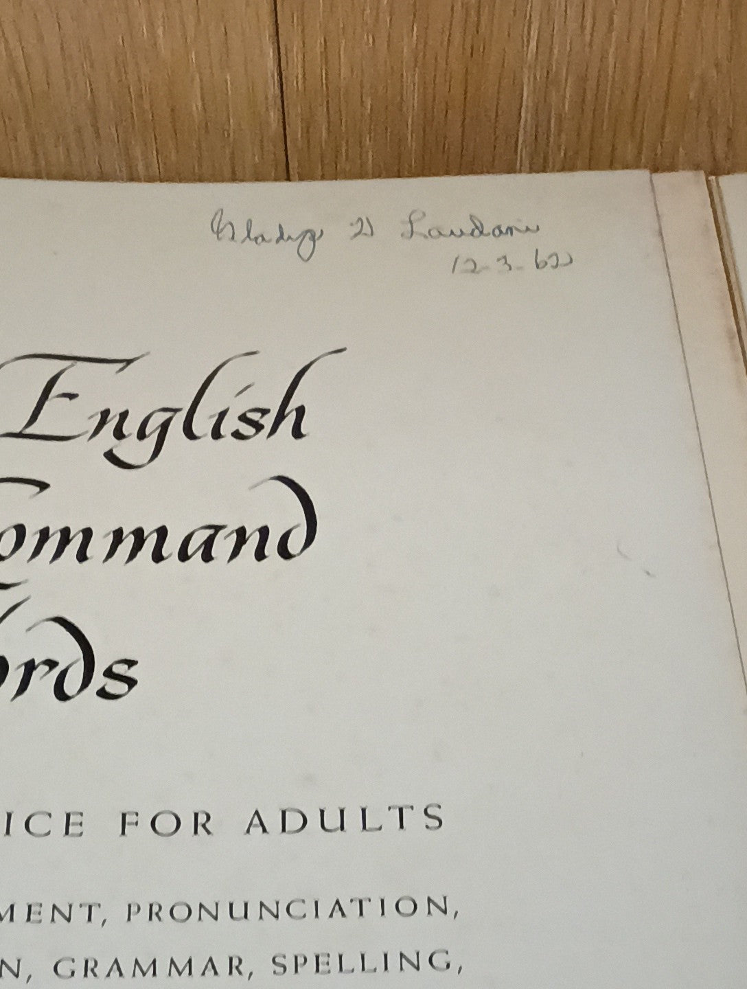 An Index To English & Practical English And The Command of Words 1939 / 1960