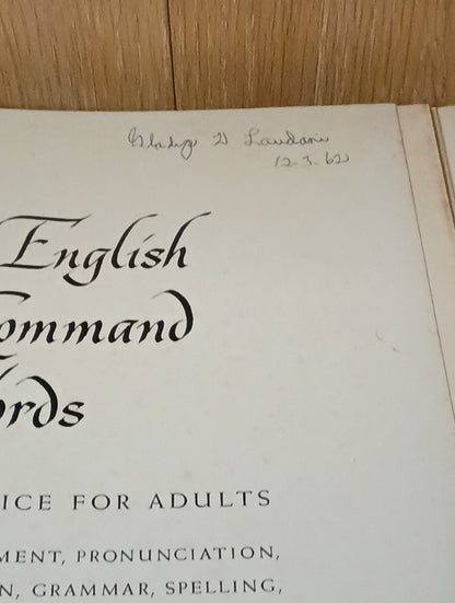 An Index To English & Practical English And The Command of Words 1939 / 1960