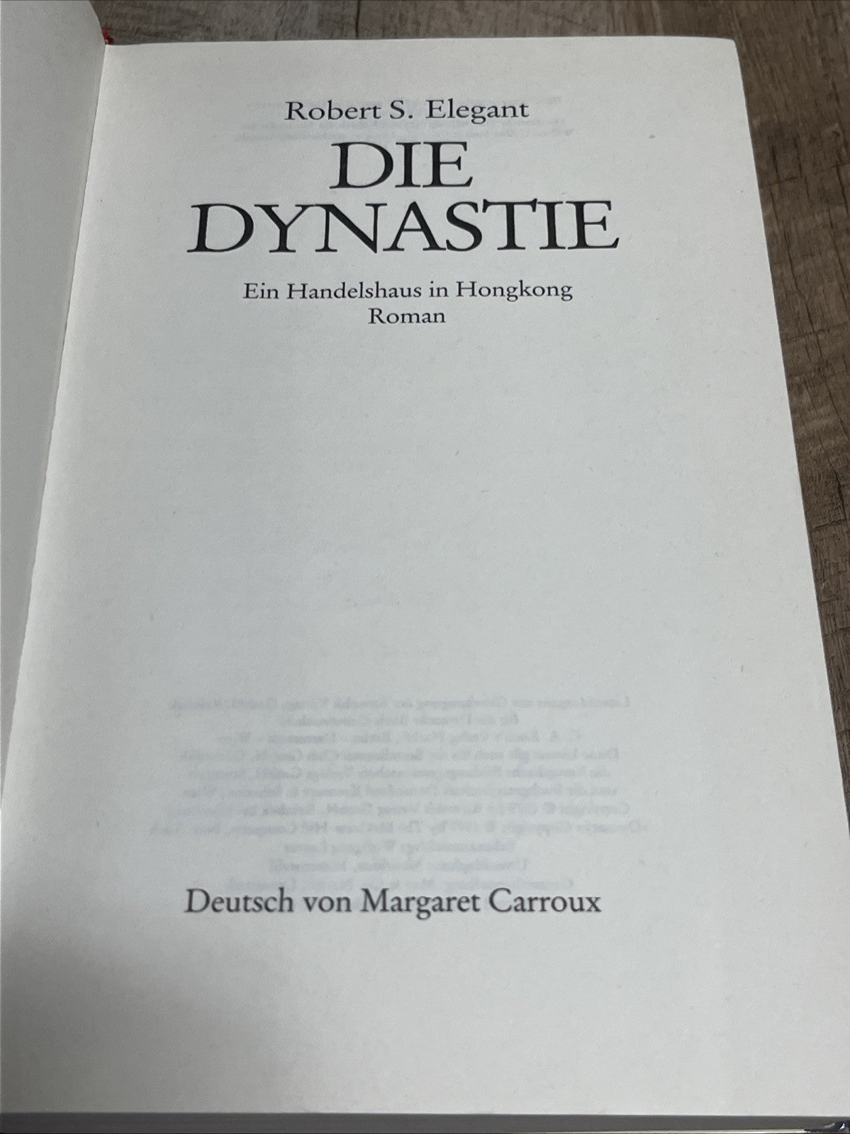 Die Dynastie Roman Robert S Elegant 1979 GERMAN language