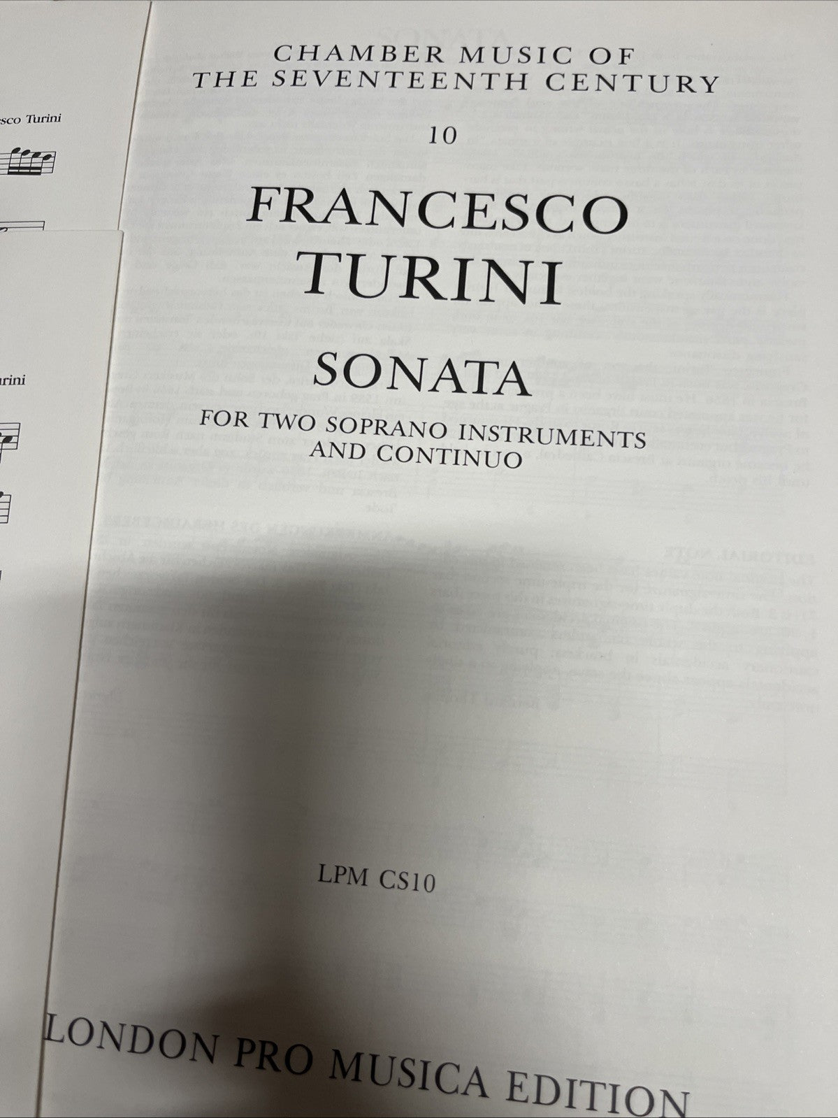 Francesco Turini - Sonata - For Two Soprano Instruments and Continuo