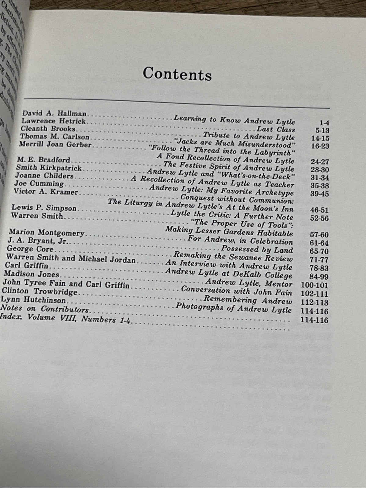 Chattahoochee Review Lamar YORK Volume VIII 8 Number 4 Summer 1st Edition 1988