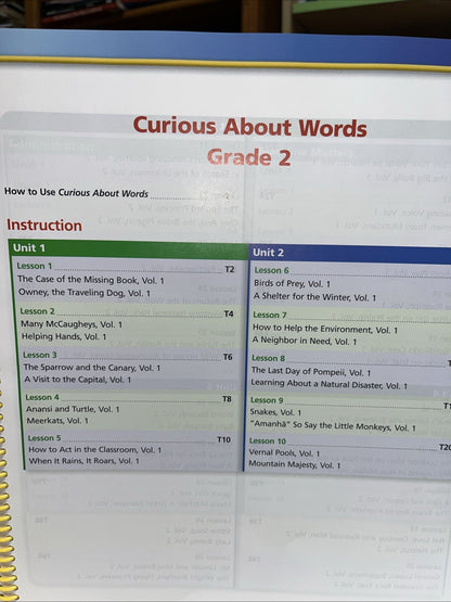 Journeys: Curious About Words Teacher Manual Grade 2 - Spiral-bound - GOOD