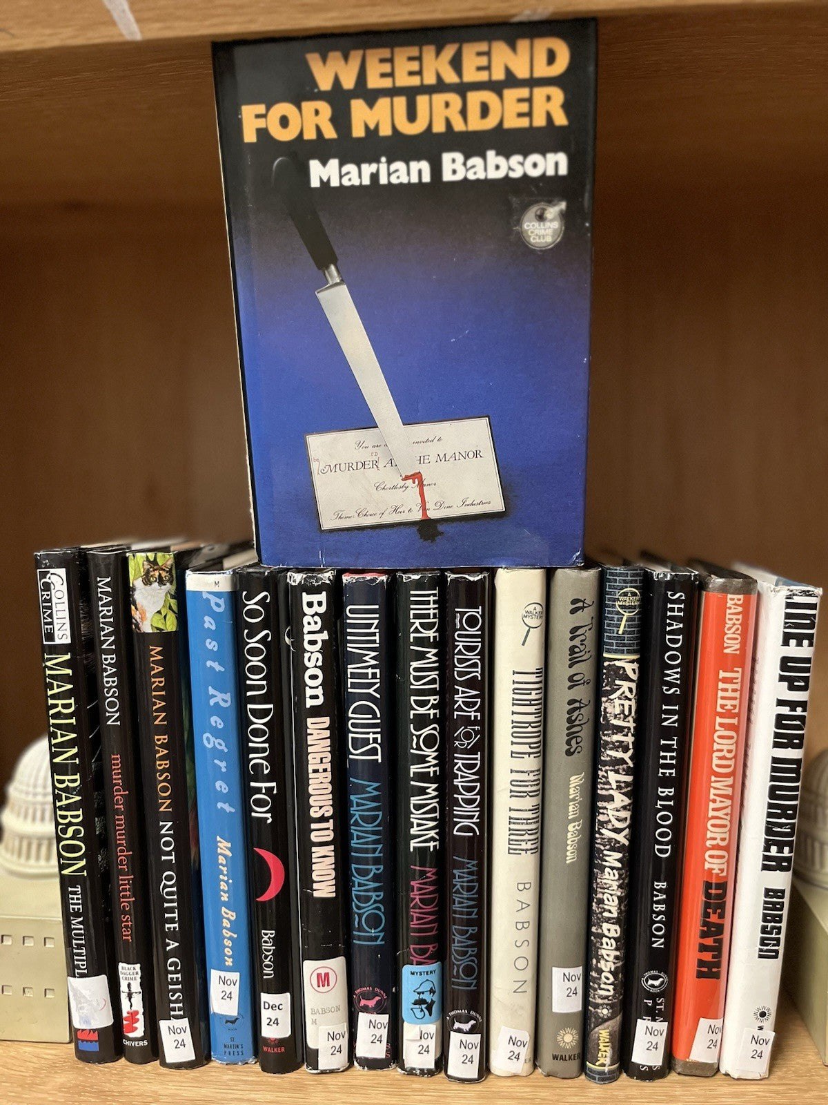 Marian Babson 16 Book Lot A Walker’s Mystery ~ Incredible/St Martin’s.. HC/DJ