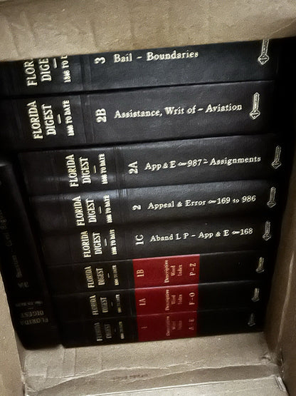 20 Lot Decorative law books; Library Space Office Decoration ;Florida Digest